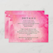 Chic Watercolorモダンの結婚情報 エンクロージャーカード (正面/裏面)