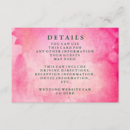 Chic Watercolorモダンの結婚情報 エンクロージャーカード