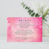 Chic Watercolorモダンの結婚情報 エンクロージャーカード (スタンド正面)