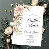 Chic Watercolor Boho Flowers Bridal Shower 招待状