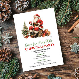 Chic Watercolor Christmas Scene Holiday Invitation 招待状