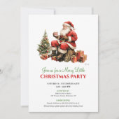 Chic Watercolor Christmas Scene Holiday Invitation 招待状 (正面)