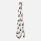 Chic watercolor Christmas trees earthy colors tie ネクタイ (正面)