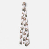Chic watercolor Christmas trees earthy colors tie ネクタイ (裏面)
