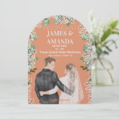 Chic Watercolor Couple On Budget Wedding  招待状 (スタンド正面)