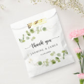Chic Watercolor Eucalyptus Botanical Thank You  フェイバーバッグ (封をした状態)