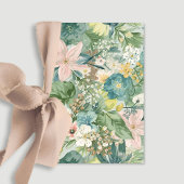 Chic Watercolor Floral Monogram Wedding Invitation 招待状