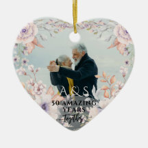 Chic Watercolor Flower Wedding Anniversary 2 Photo