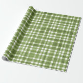 Chic Watercolor green Plaid pattern  ラッピングペーパー (アンロールド)