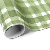 Chic Watercolor green Plaid pattern  ラッピングペーパー (ロールコーナー)