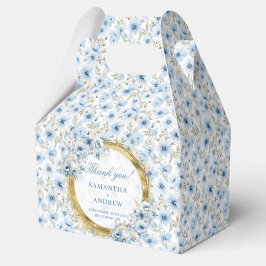 Chic Watercolor Light Blue Gold Wedding Thank You  フェイバーボックス