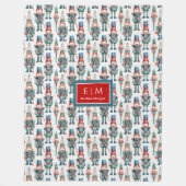 Chic watercolor nutcracker merry Christmas gift フリースブランケット (正面)