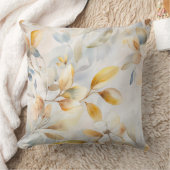 Chic Watercolor Yellow Cream Blue クッション (ブランケット)