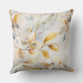 Chic Watercolor Yellow Cream Blue クッション (裏面)