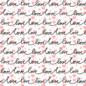 Chic Wedding Gift Pink Black Love Lettering Hearts ロングテーブルランナー