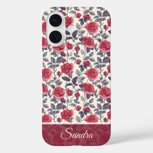 Chic Wedding Gift Rose Name Case-Mate iPhoneケース (裏面)