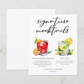 Chic Wedding Mocktails Negroni Mint Julep Menu (正面/裏面)