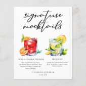 Chic Wedding Mocktails Negroni Mint Julep Menu (正面)