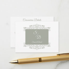 Chic Wedding Ornamental Initials Coronavirus エンクロージャーカード