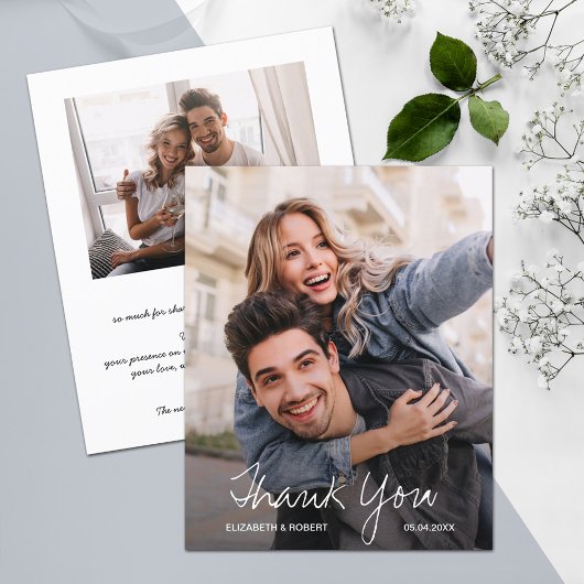 Chic Wedding Photo Thank You チラシ