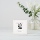 Chic Wedding Registry QR Code エンクロージャーカード (スタンド正面)