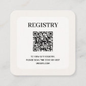 Chic Wedding Registry QR Code エンクロージャーカード (正面)