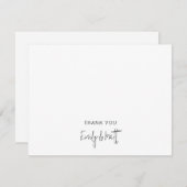 Chic Wedding Thank You White Flat Note Card ノートカード (正面/裏面)