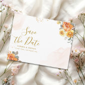Chic wedding with orange floral Illustration ポストカード