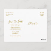 Chic wedding with orange floral with Photo ポストカード (裏面)