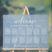 Chic Welcome Dusty Blue 12 Table Wedding Seating アクリルサイン (ニュートラル)