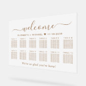 Chic Welcome Gold 12 Table Wedding Seating Frosted アクリルサイン (傾斜)