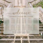 Chic Welcome Gold 12 Table Wedding Seating Frosted アクリルサイン