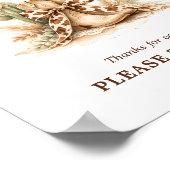 Chic Western Little Baby Favors Sign ポスター (角)