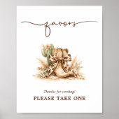 Chic Western Little Baby Favors Sign ポスター (正面)