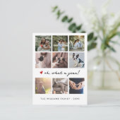 Chic What a Year Modern Mutiple Photo Collage シーズンポストカード (スタンド正面)