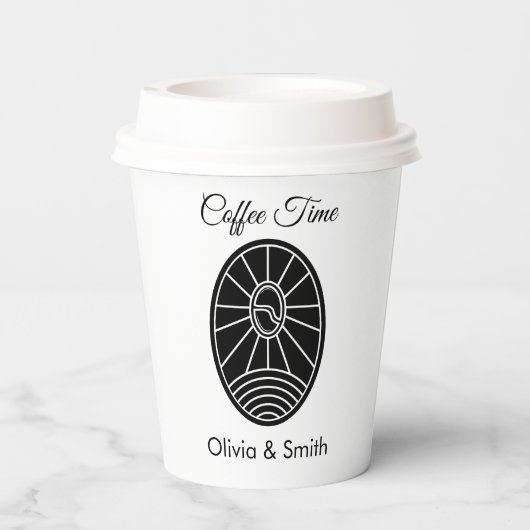 Chic White & Black Stylish Winter Event Paper Cup 紙コップ (裏面)