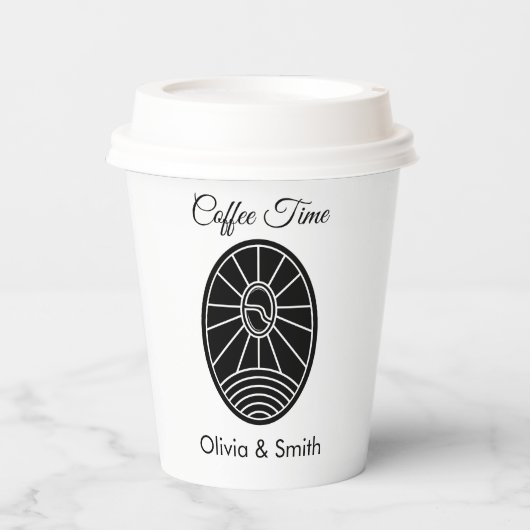 Chic White & Black Stylish Winter Event Paper Cup 紙コップ (正面)