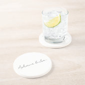 Chic White Calligraphy Professional Creative Coast コースター (側面)