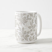 Chic White Cream Floral コーヒーマグカップ (正面右)