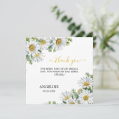 Chic White Daisy Floral Greenery Birthday サンキューカード (スタンド正面)