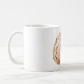 Chic White Gold Leaves Pink Spring Easter Egg  コーヒーマグカップ (左)
