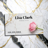 Chic White Marble Rose Gold Makeup Artist Beauty 名刺