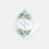 Chic White Peonies Gold Frame Wedding Napkins スタンダードカクテルナプキン (角)