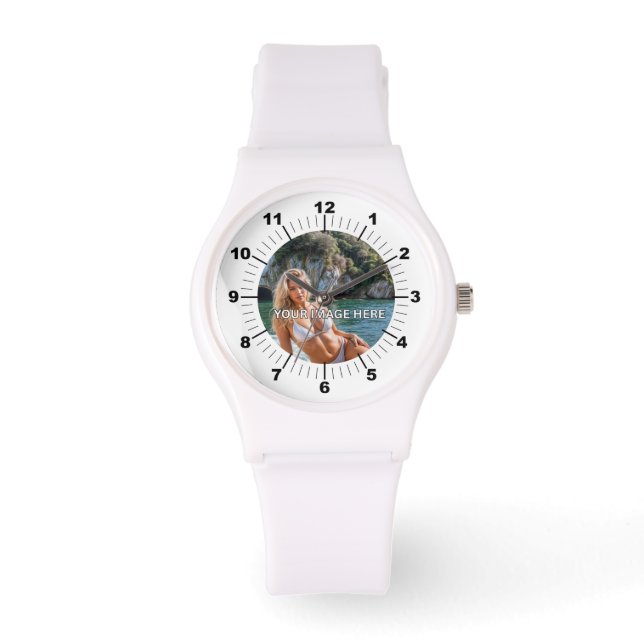 CHIC! ✨ White Silicone Strap Watch 腕時計 (正面)