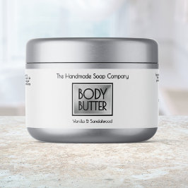 Chic White, Silver, Black Body Butter Jar label ペットボトルラベル
