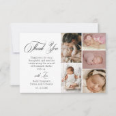 Chic White Six Photo Baby Shower Thank You サンキューカード (正面)