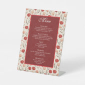 Chic Wildflower Tulip Minimalist Wedding Menus 台座サイン (正面)