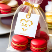 Chic Wildflowers & Branches Heart Shape Initials ラバースタンプ