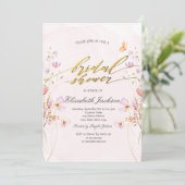 Chic Wildflowers Butterflies Bridal Shower  招待状 (スタンド正面)