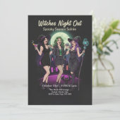 Chic Witches Night Out Adult Halloween Party 招待状 (スタンド正面)
